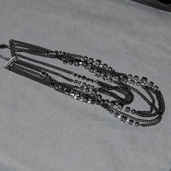 Jewelry - SILVER Rhinestone Multi-Strand Necklace